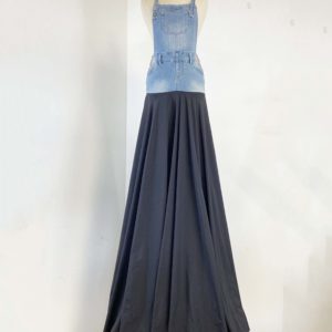 A-line dress w/ denim overalls top