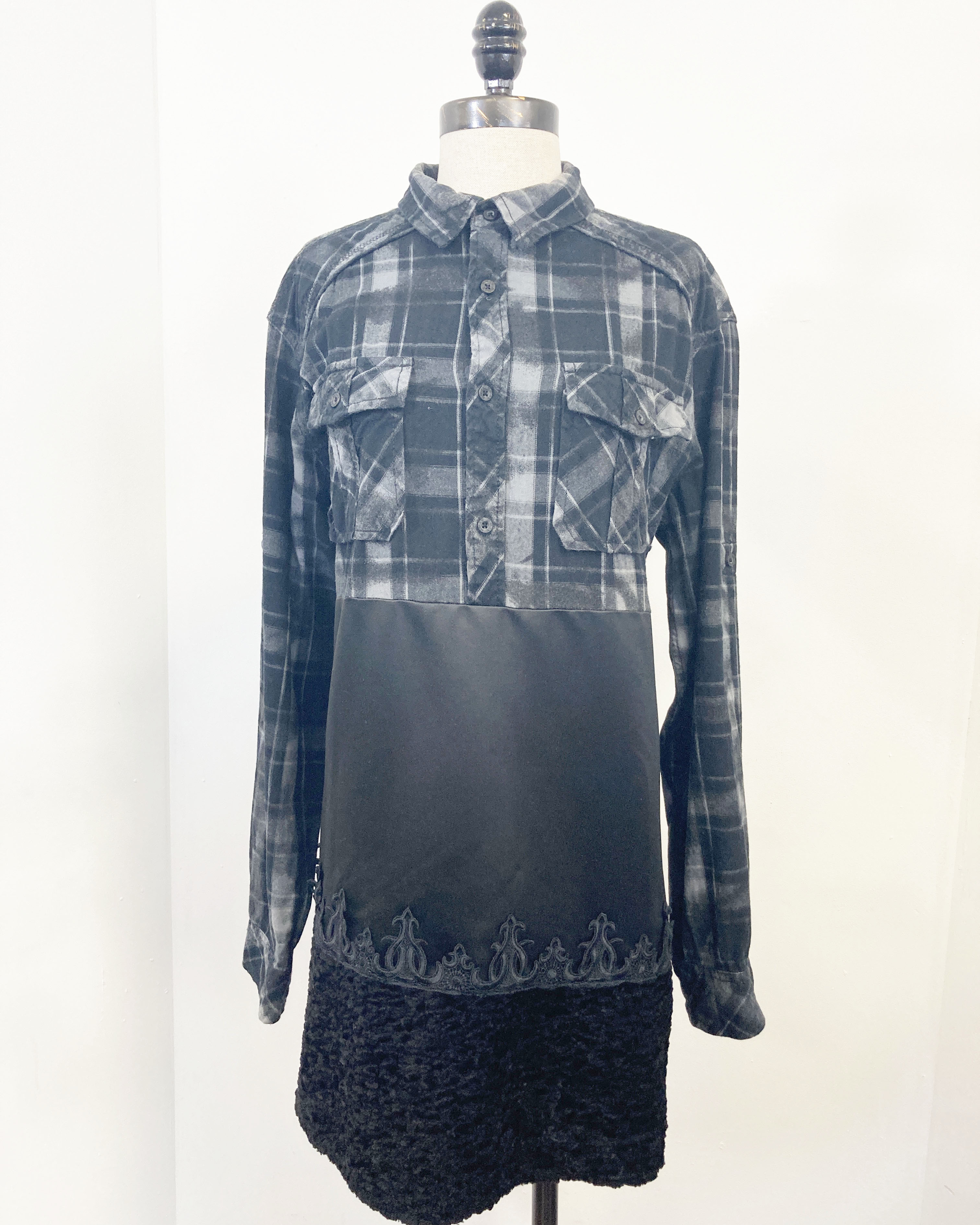 Flannel babydoll dress