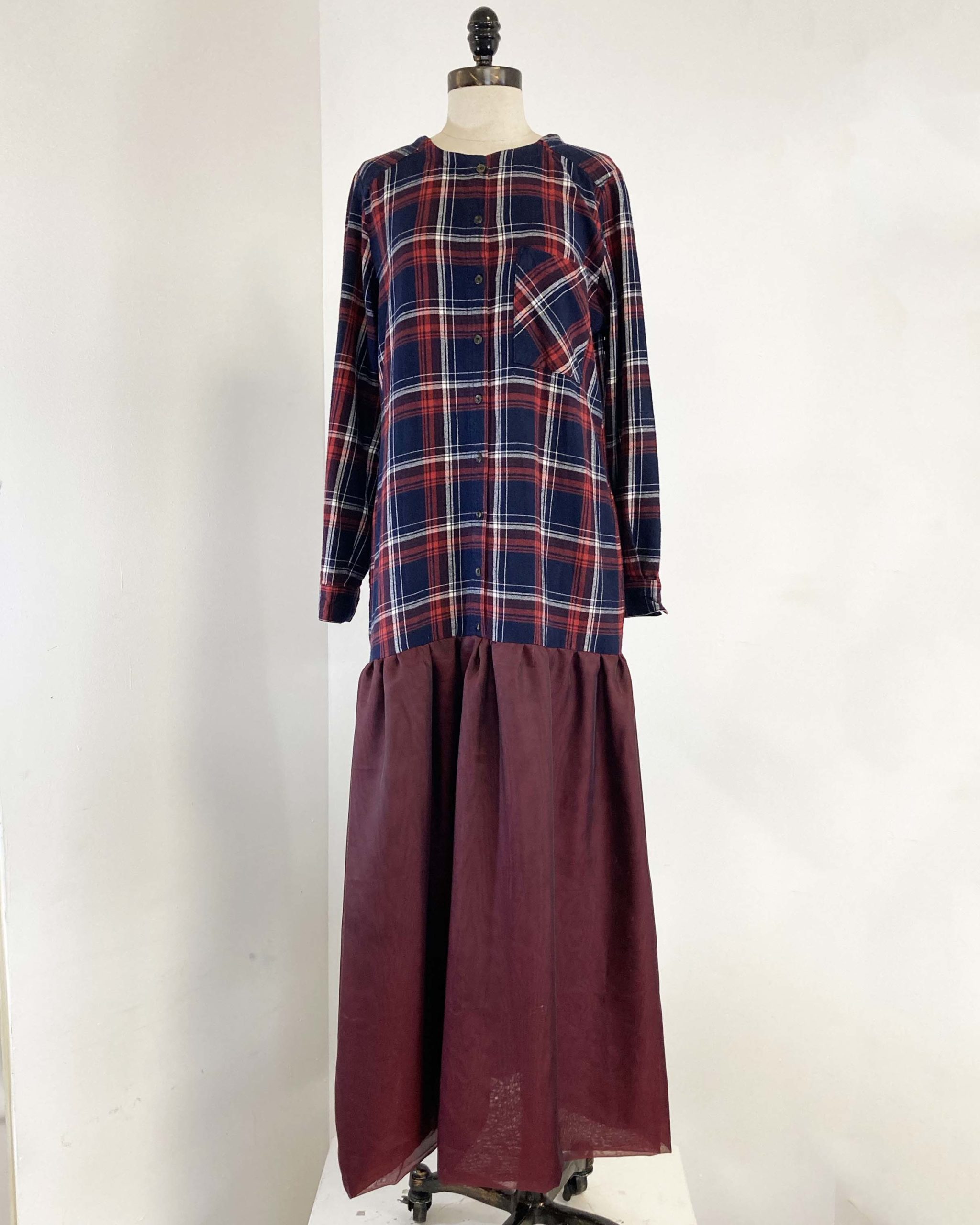 Grunge flannel/organza dress  IAMTONYLONG