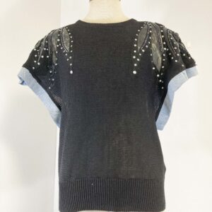 Sweater w/ denim sleeves