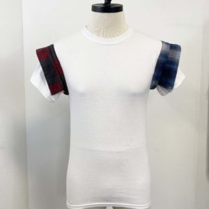 T-shirt w/ flannel collar sleeves (3)