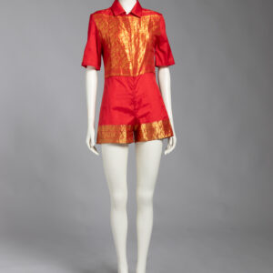 Red Embroidered Sheer Jumper