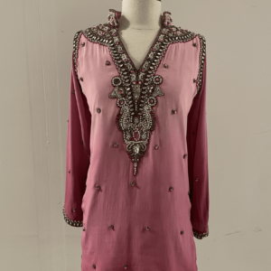 Salmon Pink & Embroidery Dress