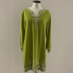 Lime Green Embroidery Dress