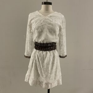 2 Piece White & Embroidery Skirt/Blouse Set
