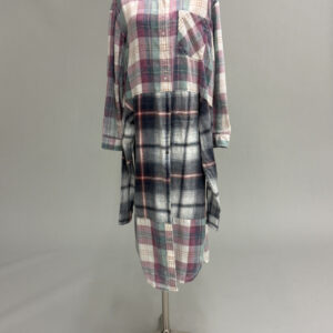 Multi-Color Plaid Tiered Shirt Dress