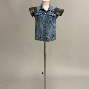 Blue Denim Shoulder Pad Top