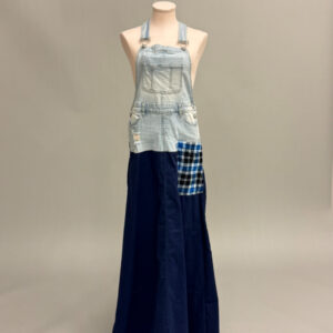 Light Blue Denim and Navy Overall Dress