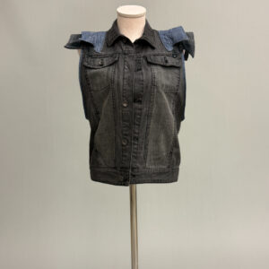 Dark Grey Denim Shoulder Pad Top