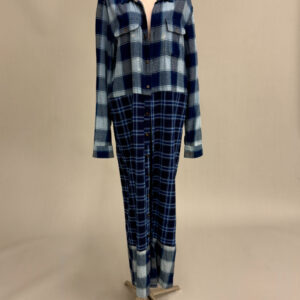 Light and Dark Blue Plaid Duster